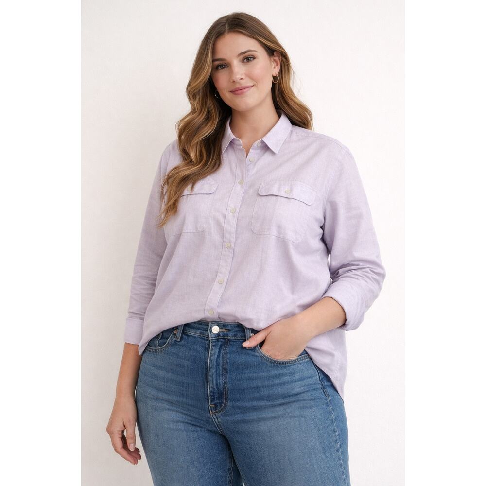 NWT Eddie Bauer Firelight Flannel Shirt Dusty Lavender 2X